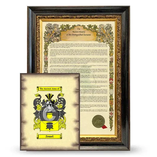 Zemel Framed History and Coat of Arms Print - Heirloom