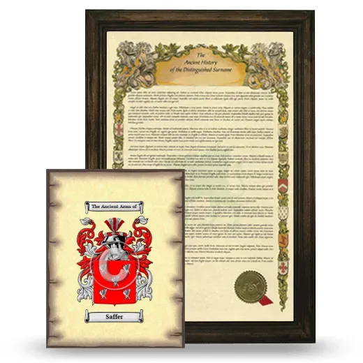 Saffer Framed History and Coat of Arms Print - Brown