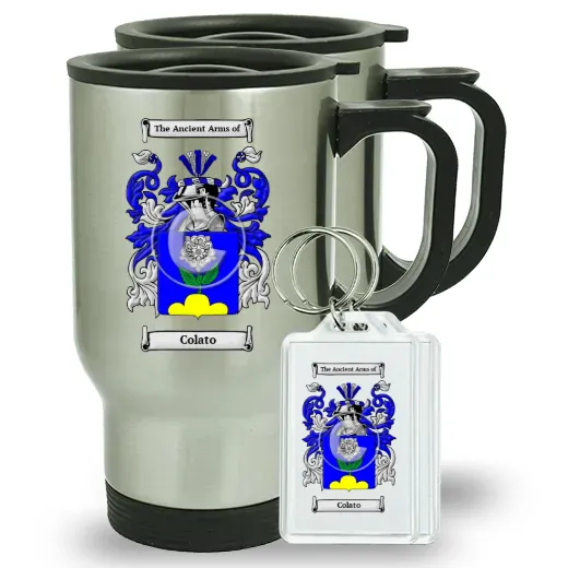 Colato Pair of Travel Mugs and pair of Keychains