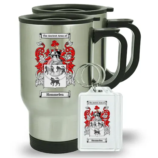 Hammelen Pair of Travel Mugs and pair of Keychains