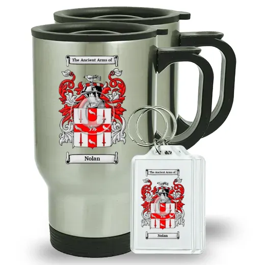 Nolan Pair of Travel Mugs and pair of Keychains