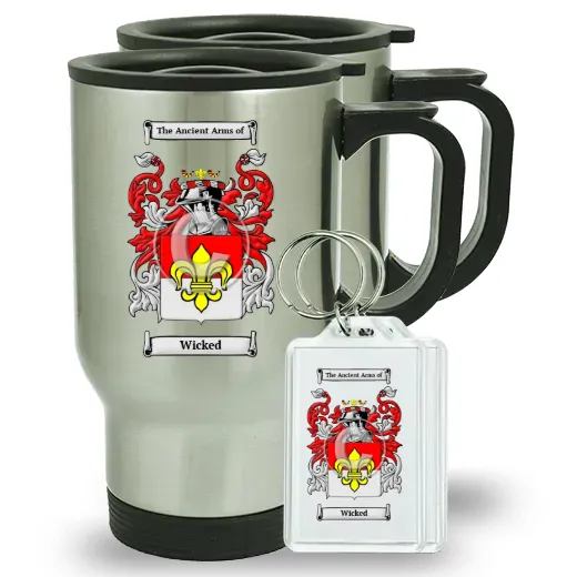 Wicked Pair of Travel Mugs and pair of Keychains