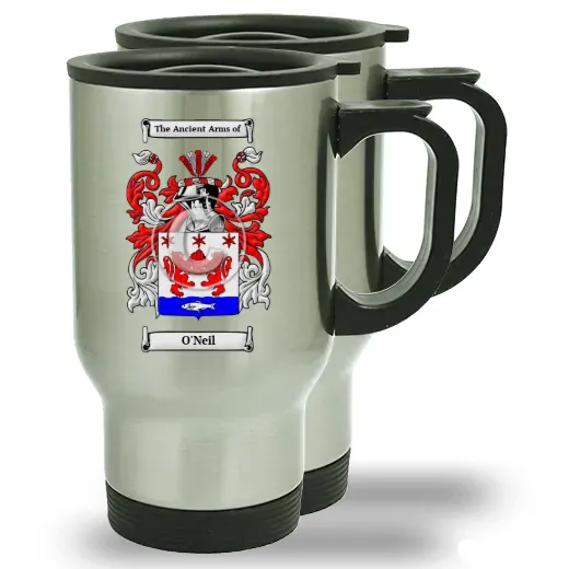O'Neil Pair of Steel Travel Mugs