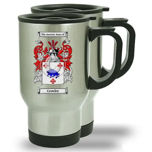 Crowley Pair of Steel Travel Mugs