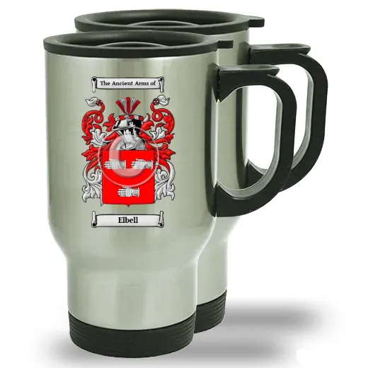 Elbell Pair of Steel Travel Mugs