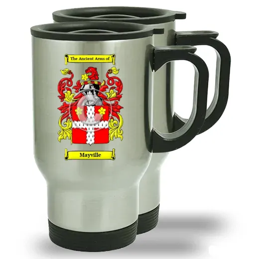 Mayville Pair of Steel Travel Mugs
