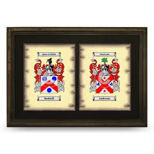 Double Coat of Arms Framed - Brown