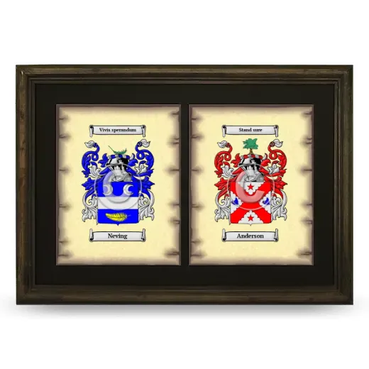 Double Coat of Arms Framed - Brown