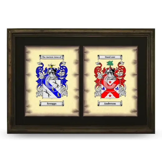 Double Coat of Arms Framed - Brown