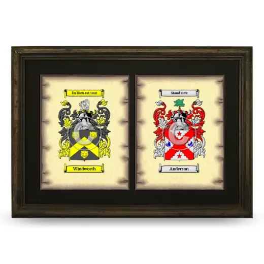 Double Coat of Arms Framed - Brown