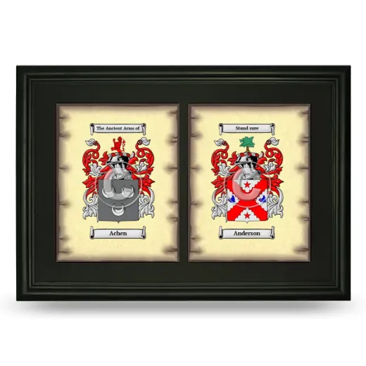 Double Coat of Arms Framed - Black