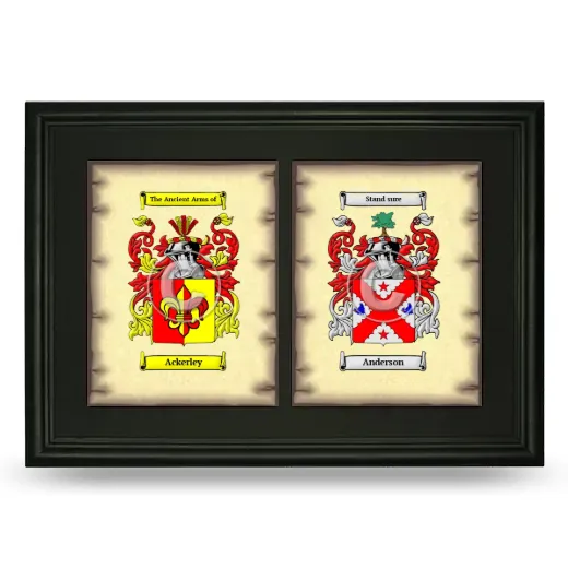 Double Coat of Arms Framed - Black