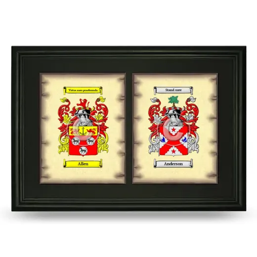 Double Coat of Arms Framed - Black