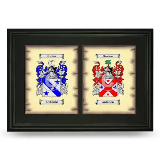 Double Coat of Arms Framed - Black