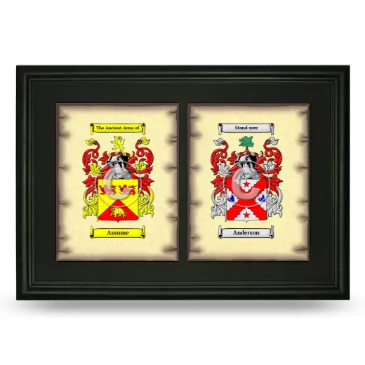 Double Coat of Arms Framed - Black