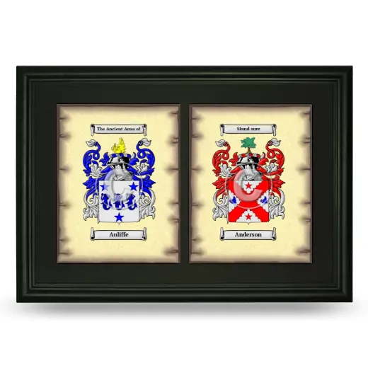 Double Coat of Arms Framed - Black