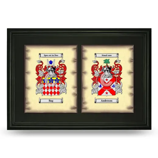 Double Coat of Arms Framed - Black