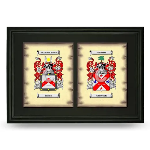 Double Coat of Arms Framed - Black