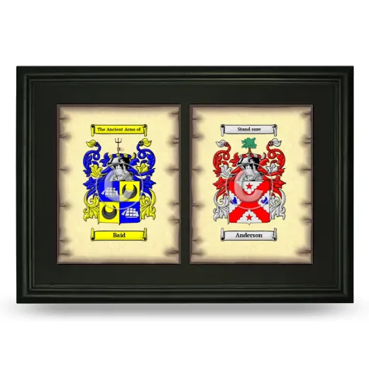 Double Coat of Arms Framed - Black
