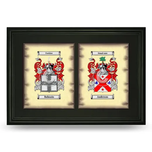 Double Coat of Arms Framed - Black