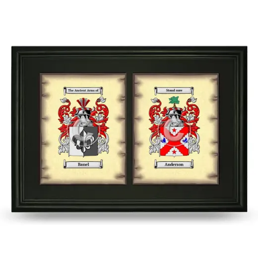 Double Coat of Arms Framed - Black