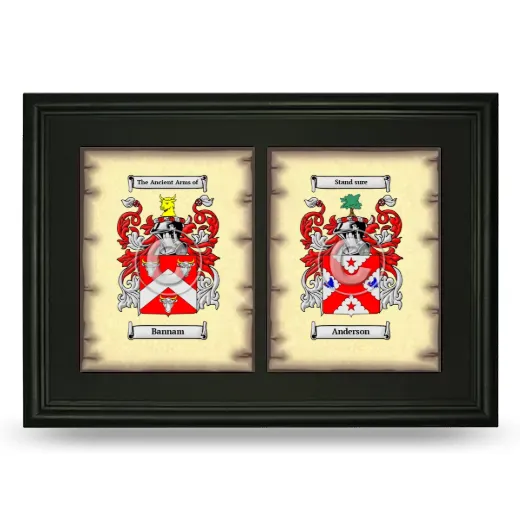 Double Coat of Arms Framed - Black