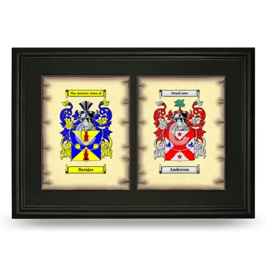 Double Coat of Arms Framed - Black