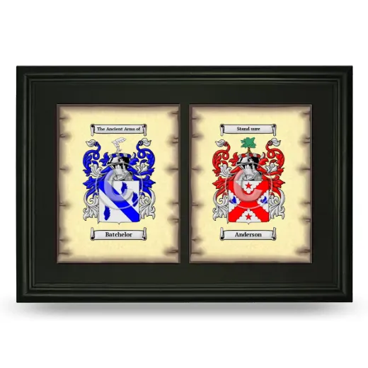 Double Coat of Arms Framed - Black