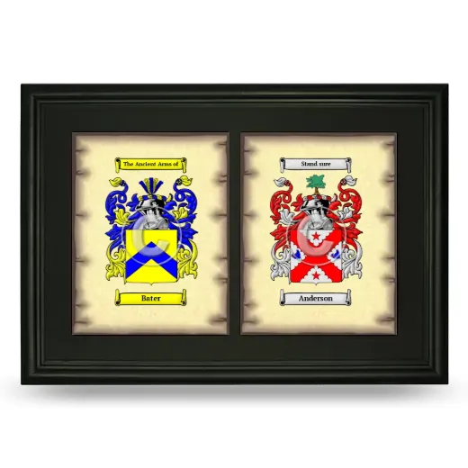 Double Coat of Arms Framed - Black