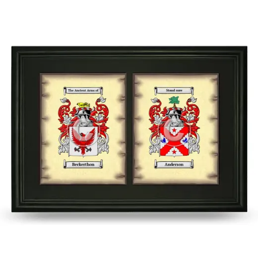 Double Coat of Arms Framed - Black