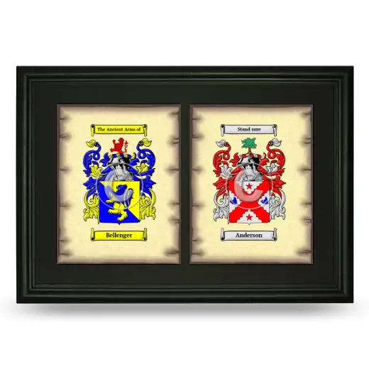 Double Coat of Arms Framed - Black