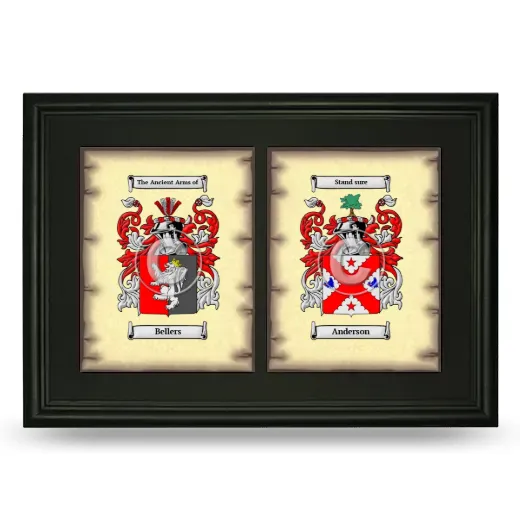 Double Coat of Arms Framed - Black