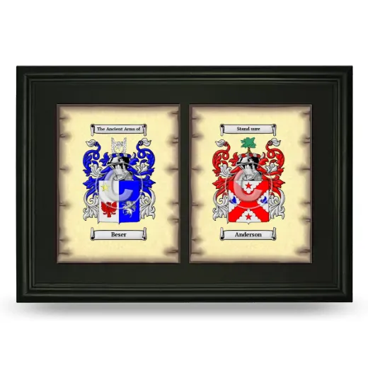 Double Coat of Arms Framed - Black