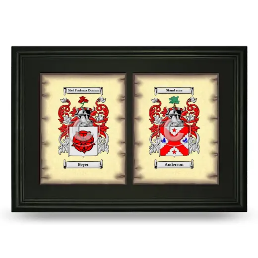 Double Coat of Arms Framed - Black