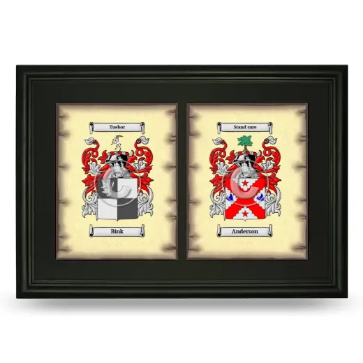 Double Coat of Arms Framed - Black
