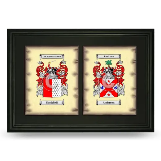 Double Coat of Arms Framed - Black