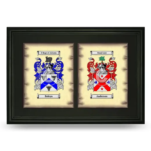 Double Coat of Arms Framed - Black