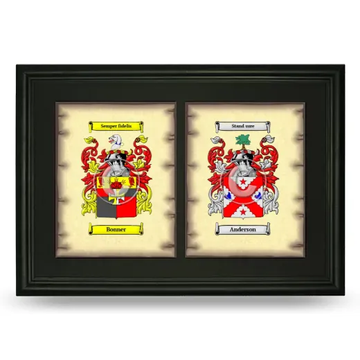 Double Coat of Arms Framed - Black