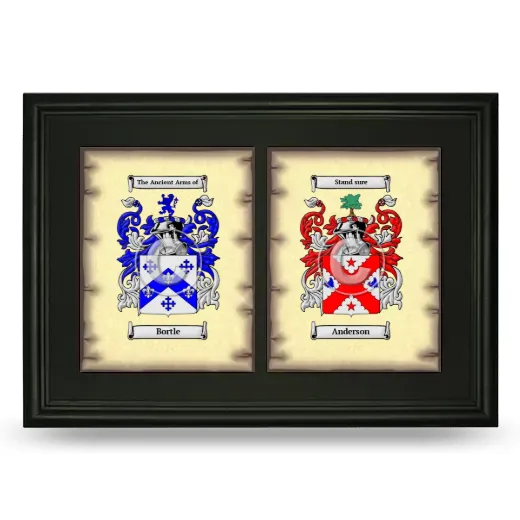 Double Coat of Arms Framed - Black