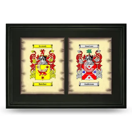 Double Coat of Arms Framed - Black