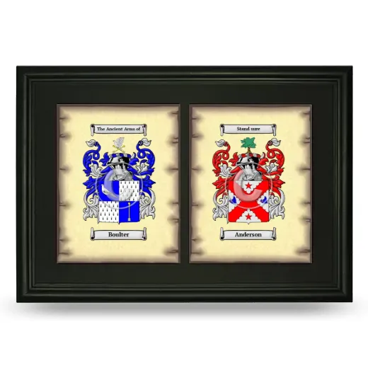 Double Coat of Arms Framed - Black