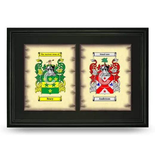 Double Coat of Arms Framed - Black