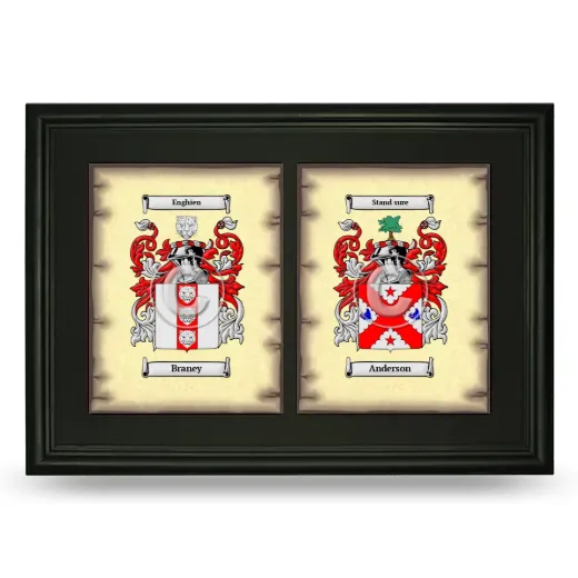 Double Coat of Arms Framed - Black