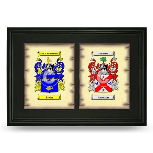 Double Coat of Arms Framed - Black