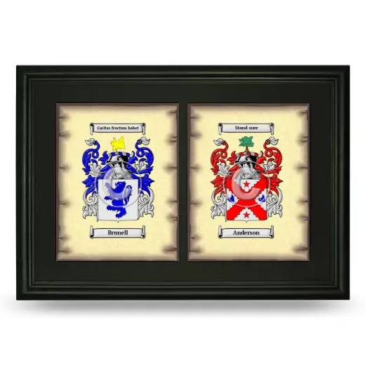 Double Coat of Arms Framed - Black