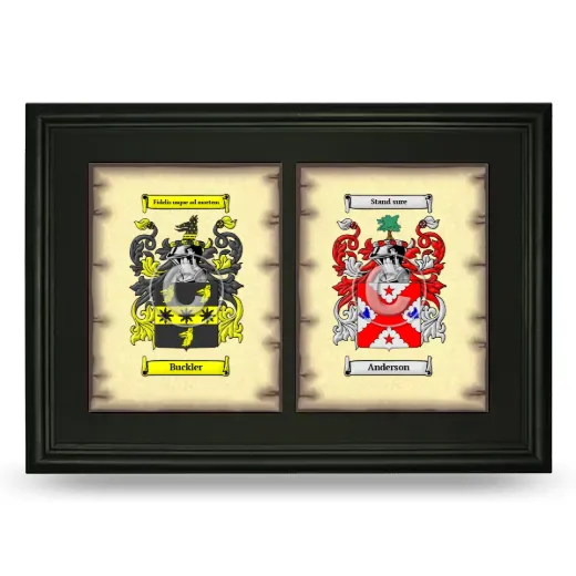 Double Coat of Arms Framed - Black