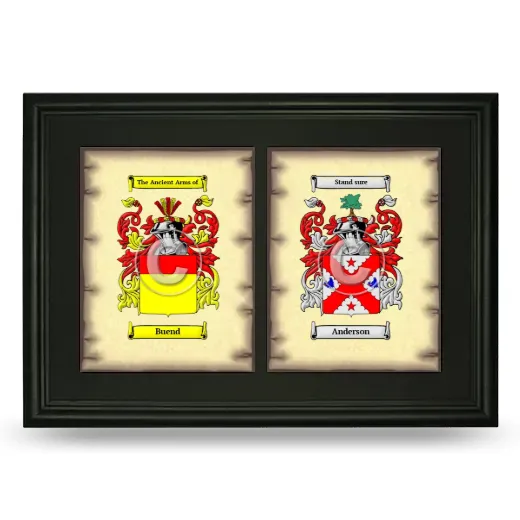 Double Coat of Arms Framed - Black
