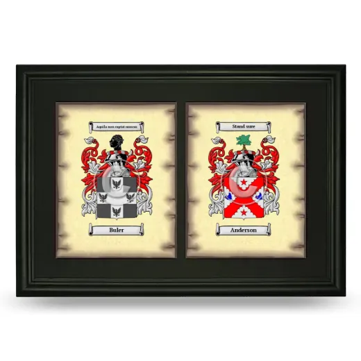 Double Coat of Arms Framed - Black