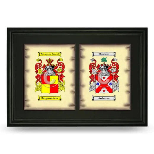 Double Coat of Arms Framed - Black