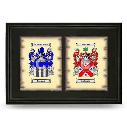 Double Coat of Arms Framed - Black